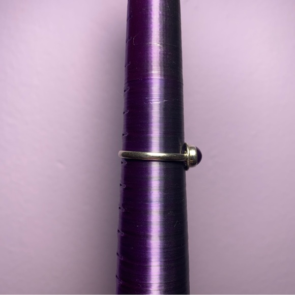 AMETHYST CABOCHON IN 925 STERLING SILVER RING - Picture 10 of 13